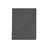 Zer0bed, Hoeslaken voor Frans bed, effen, 100% katoen, maxi-hoek 30 cm, Frans bed, grafiet, 130 x 200 cm