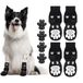 GlasFlength 4 stuks indoor anti-slip sokken voor honden en katten, hondensokken, pootbescherming, verstelbare hondensokken, antislip met 4 stuks hondenpootbescherming, zelfklevend, XXL (zwart, M)