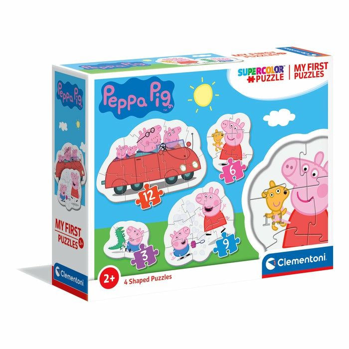 Clementoni Peppa Pig Shape Puzzle - 3, 6, 9 & 12 Piece Puzzles - 2+ Years