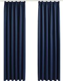 vidaXL Gordijnen verduisterend met haken 2 st 140x175 cm blauw