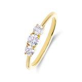 Lucardi Dames 14 karaat geelgouden ring met lab grown diamant 0,490ct