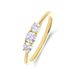 Lucardi Dames 14 karaat geelgouden ring met lab grown diamant 0,490ct