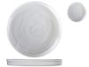 H&H Set 6 Piatti Alabastro In Vetro Bianco Cm33