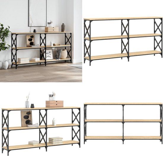 vidaXL Wandtafel - 156x28x80,5 cm - Bewerkt Hout - Sonoma Eikenkleurig