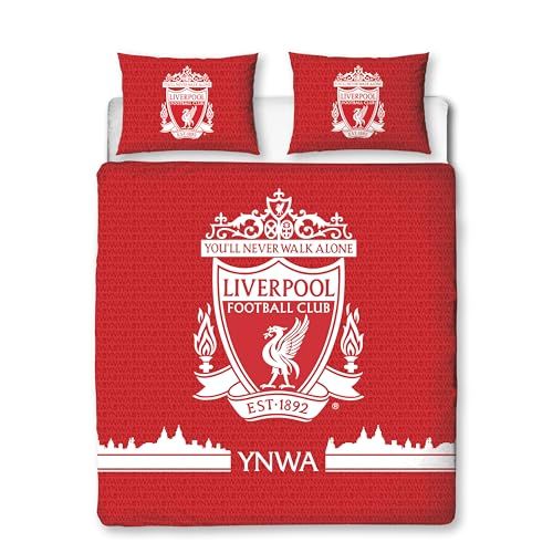 Liverpool FC Double Duvet Cover Set - Red - Official Merchandise