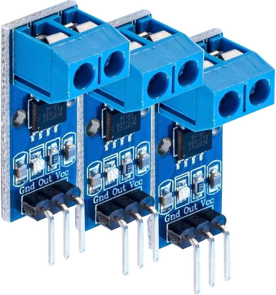 AZ Delivery 3 x ACS712 Current Sensor 5A Measurement Range Module Current Sensor compatible with Arduino Including E-Book!