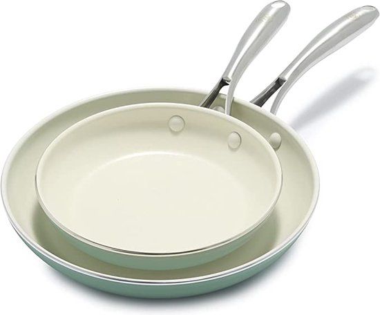 GreenLife Artisan Turkoois Koekenpannenset - 2-delig - Ø20 & Ø26 cm - PFAS-vrij