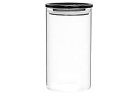 H&H Doos van borosilicaatglas, met luchtdicht deksel van kunststof, rookgrijs, cc1100