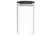 H&H Doos van borosilicaatglas, met luchtdicht deksel van kunststof, rookgrijs, cc1100