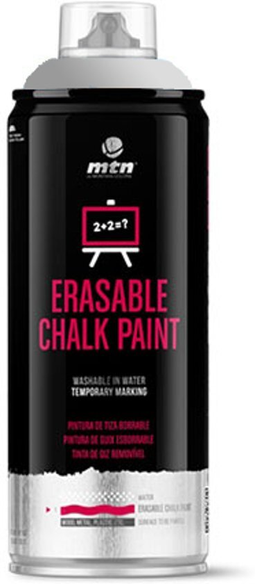 Montana-Colors 1 Spuitbus MTN PRO 400ml Krijtspray - Zilver Chrome Graffiti Chalk Spray