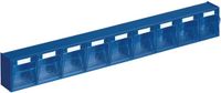 Lockweiler transparant magazijn H 77 x B 600 x D 63 mm blauw - 15 vakken
