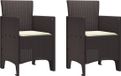 vidaXL Tuinstoelen met kussens 2 stuks Bruin Poly Rotan