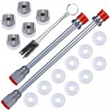 Rosfix Jeu de lances haute pression - Rallonges 30cm et 50cm, brosses de nettoyage et joints
