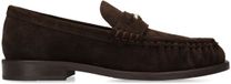 Manfield Dames Bruine Suède Loafers Maat 39