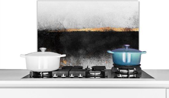 KitchenYeah Keuken Spatscherm - Marmer Print - Goud - 70x50 cm