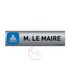 AUA SIGNALETIQUE - Deurbordje geborsteld aluminium bedrukt AluSign - 200x50 mm - Dubbelzijdig zelfklevend op de achterkant - UV-print direct op aluminium (Geen verlijming) (M. De burgemeester)
