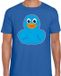 Bellatio Decorations Verkleed T-shirt heren - Eend - Blauw - Maat L