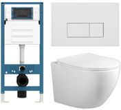Adema Salina 2.0 Toiletset - Diepspoel - Spoelrandloos - Inbouwreservoir - Softclose - Mat Wit