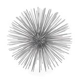 Torre & Tagus Bol Metaal 3D Starburst Tafel Geometrische Tafelblad Plank Accenten-Mid Century Moderne Egel Sculptuur Thuis Decoratief Object, Staal, Zilver, L