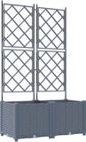 vidaXL Plantenbak - 2 stuks - Lichtgrijs - 80 x 40 x 143 cm - PP
