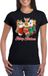 Bellatio Decorations Foute Kerst t-shirt - kerstsokken met diertjes - Merry Christmas - zwart - voor dames - kersttruien - kerstkleding XXL