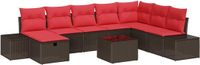 vidaXL Tuinbank - Bruin - Poly Rattan
