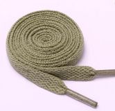 Bol 140 cm Polyester Platte Sneaker Veters - 8mm Breed - Kaki - Set van 4
