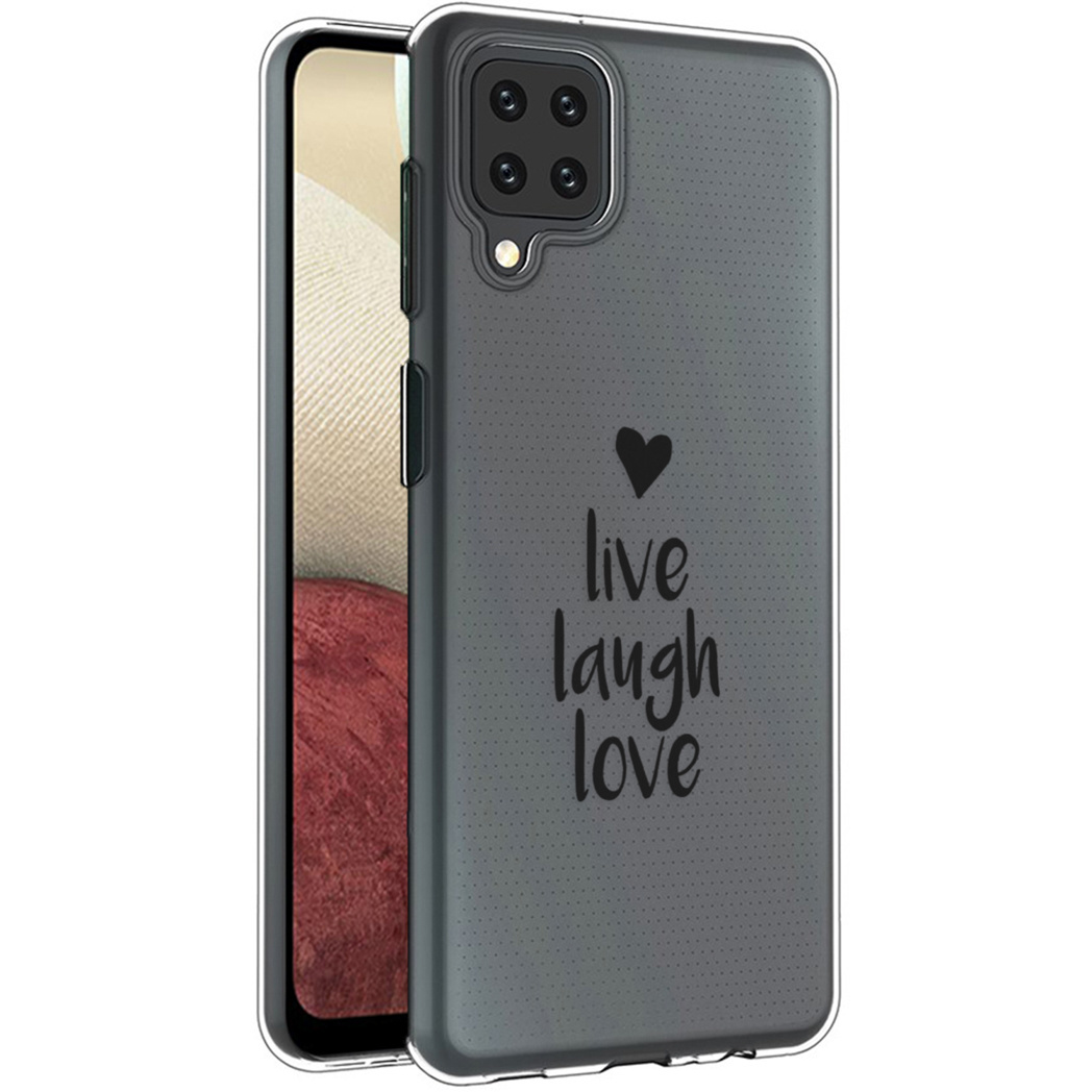 imoshion voor de Samsung Galaxy A12 hoesje - Live Laugh Love - Zwart