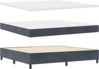 vidaXL Boxspringbed met matras, donkergrijs, 200 x 200 cm, fluweel