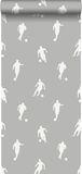 Esta Home behang voetbalspelers taupe - 128801 - 53 cm x 10.05 m