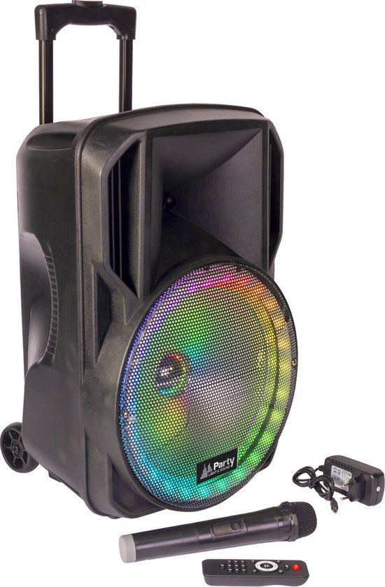 PARTY-15RGB Draagbare luidspreker met Bluetooth, Radio en Licht effect / 800 Watt