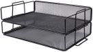 Exerz 2-delige brievenbak/papiersorteerder/bureau multifunctionele organizer/dossierhouder voor kantoor, school, studeerkamer, 2-in-1 lade, ruimtebesparend (zwart)