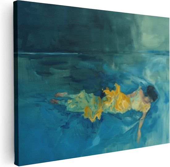 Artaza Canvas Schilderij Vrouw in Water - 120x90 cm - Canvas Print