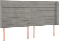 VidaXL Hoofdeind & Voeteind Licht Grijs 203x16x118/128 cm Polyester, Hout