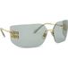 Miu Miu Smu 54ys Lunettes De Soleil Femme Doré Géométrique Gris 80mm