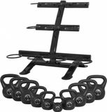 Gorilla Sports set de kettlebells en plastique incluant support noir