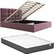 Vente-unique Bed met opbergruimte stof bordeaux 160 x 200 cm
