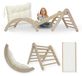4-in-1 set d'escalade et de jeu avec toboggan et coussins, adapté à l'intérieur