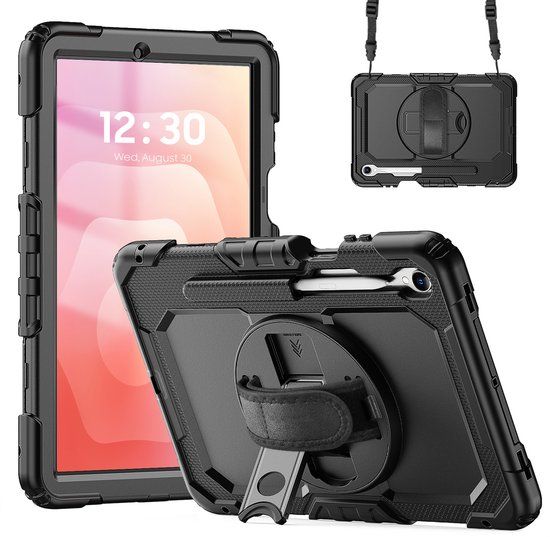 Accezz Tablet Hoes - Geschikt voor Samsung Galaxy Tab S11 - Backcover Shoulder Strap - Zwart