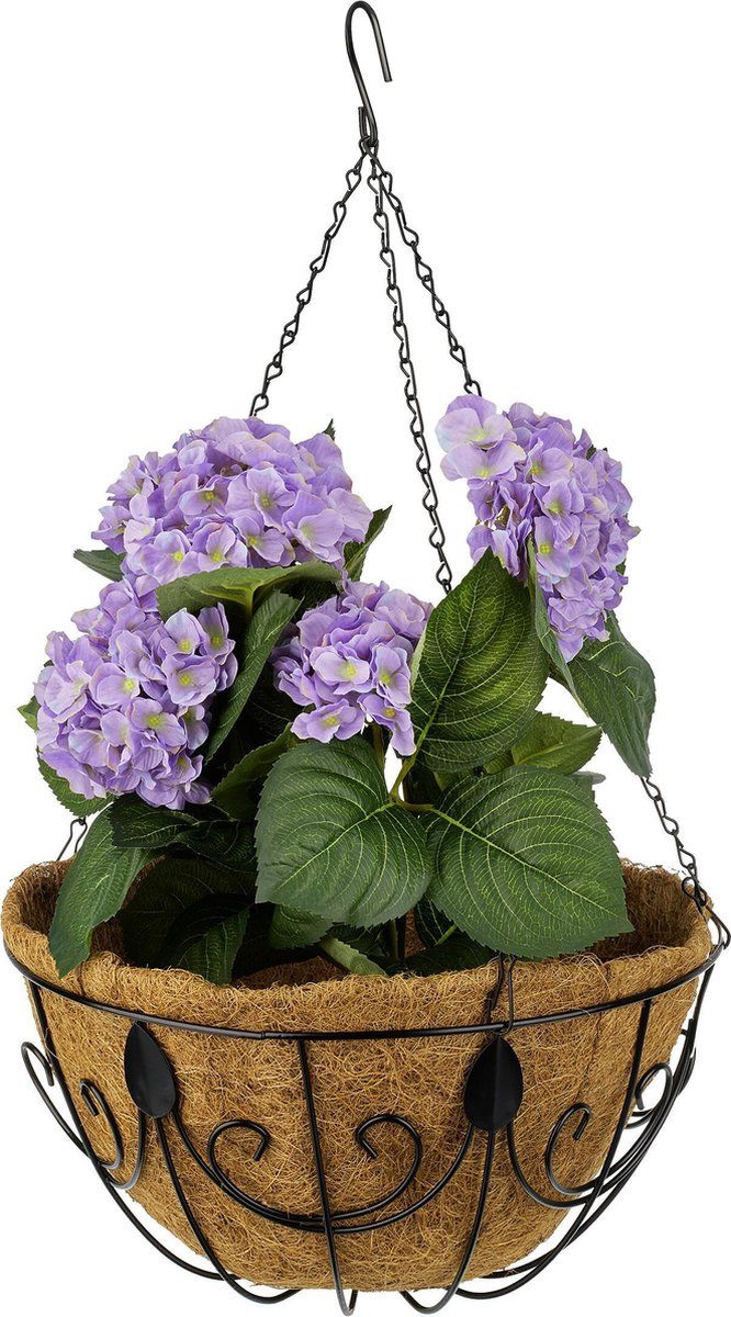 Relaxdays Hangende plantenmand - set van 3 - kokos - 10 L - Ø 35 cm