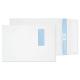 Blake Premium Secure C4 324 x 229 x 25 mm 125 g/m² Scheurbestendige Gusset Pocket Peel & Seal Window Enveloppen (TR9904) Wit - Pack van 20