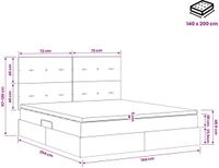 vidaXL LED-opbergbed met matras, donkergrijs, 140 x 200 cm, fluweel