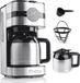 Barista Touch Iso Filterkoffiezetapparaat met thermokan, 24-uurs timer en permanent filter, voor 8 kopjes koffie, koffiezetapparaat voor poeder, roestvrij staal
