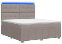 vidaXL Boxspringbed met Matras - Taupe - 180 x 200 cm - Stof