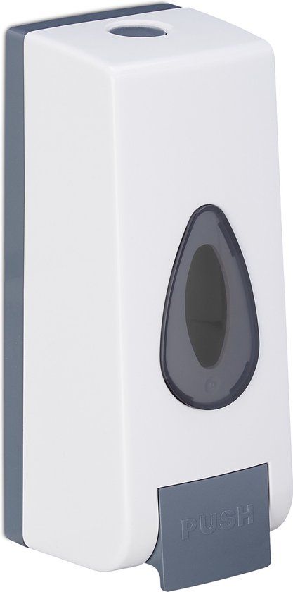 Wand zeepdispenser - 350 ml - Handmatig - Wit/Grijs - Klassiek