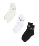 Karl Lagerfeld Signature Logo Sock 3 Pack, Black-White-Cannoli, 35-38, Multicolored, 35-38 EU