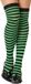 Atosa Carnaval verkleed gestreepte verkleed kousen voor dames - groen/zwart - one size - heksen