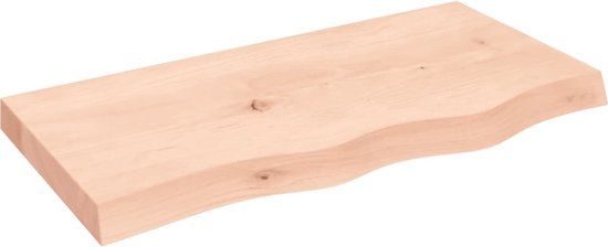 vidaXL Wandschap - 80x40x(2-6) cm - onbehandeld - massief - eikenhout