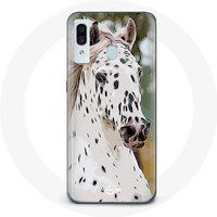 Maniacase Etui voor Samsung Galaxy A20 Appaloosa Wit Paard