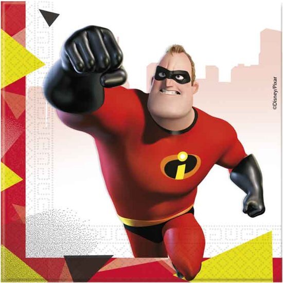 - 20 The Incredibles 2â„¢ servetten - Feestdecoratievoorwerp